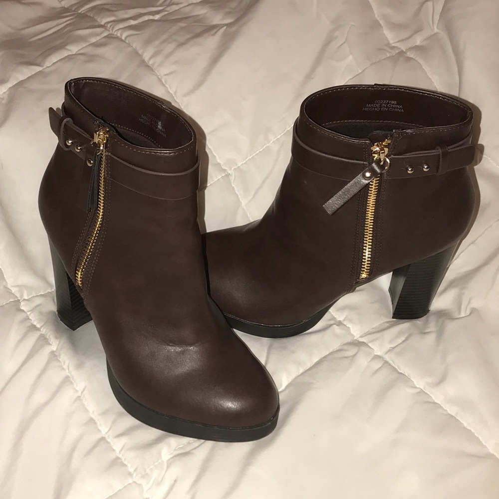 Brown Leather Booties
